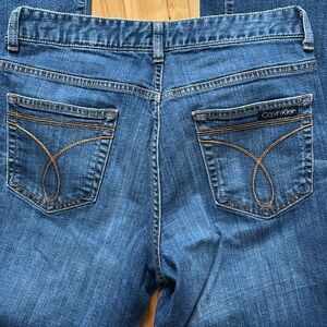 Calvin Klein flare light wash five pocket jeans